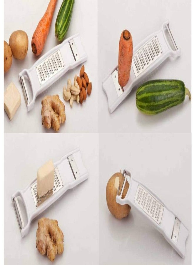 Ervio 3-in-1 Vegetable Peeler, Grater & Slicer Tool | Stainless Steel Potato Chips Slicer, Carrot & Onion Peeler, Multi Purpose Kitchen Grater for Veggies - Image 2